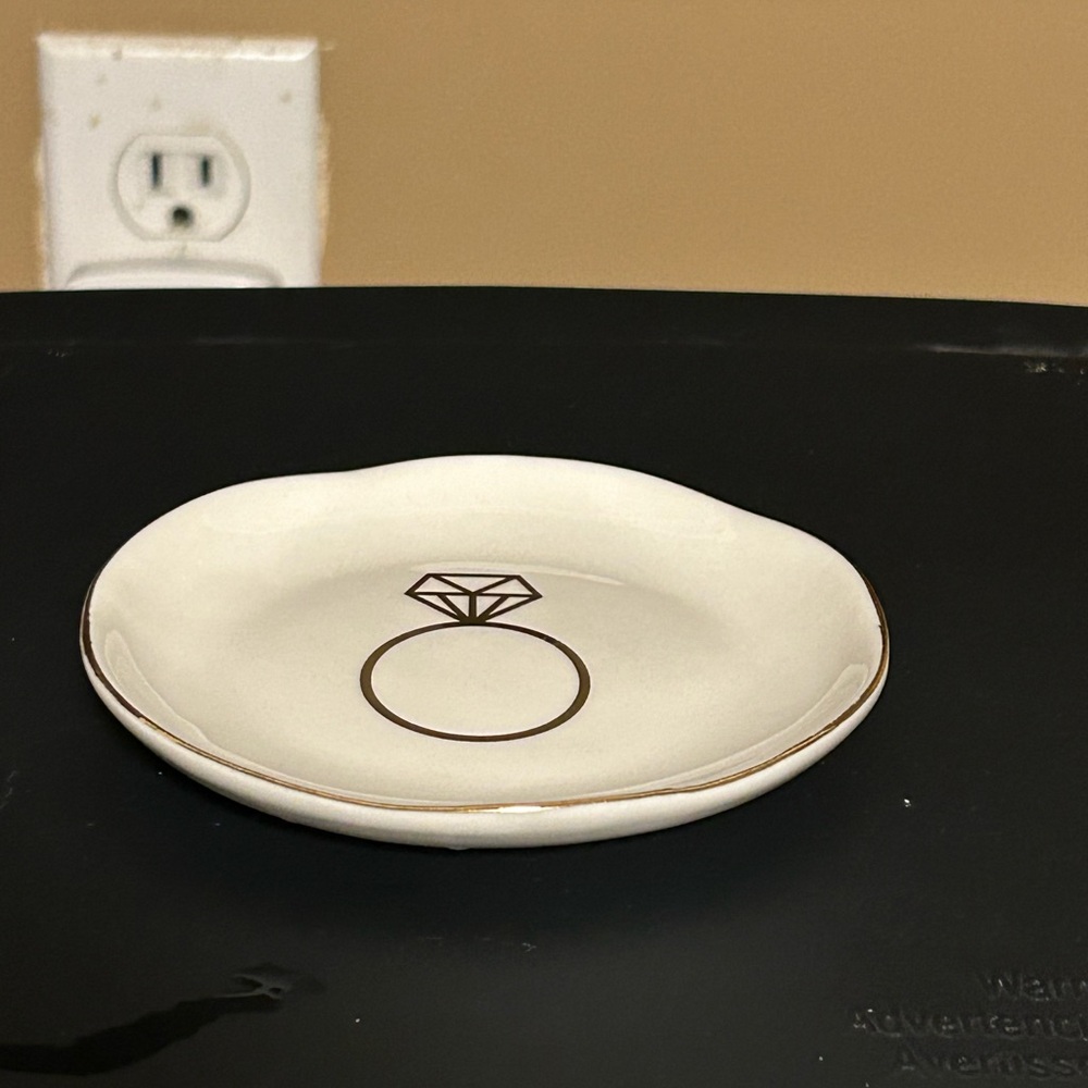 Jewelry Ring Dish with Diamond Design